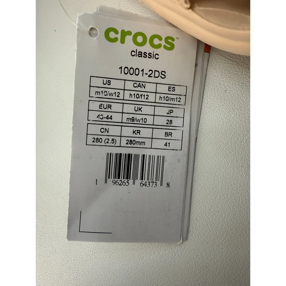 Crocs Classic Clog Tan Beige Mens 10 Womens 12 Slip On Shoes 10001-2DS‎ NEW